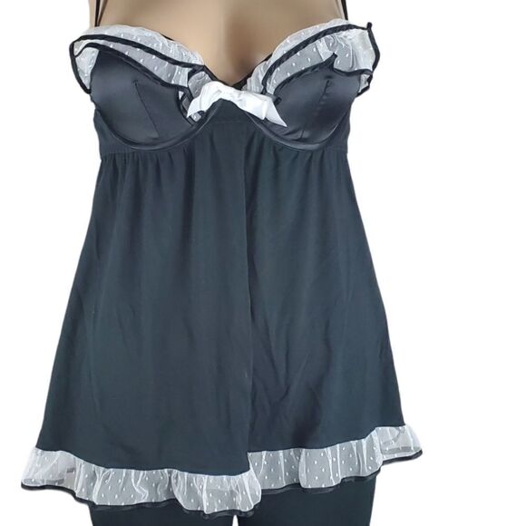 Victoria's Secret Black & White Baby Doll Lingerie Bra Top - Picture 1 of 5